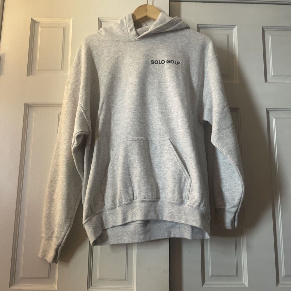 SOLO Golf Co. Men's Minimalist Logo Pullover Hoodie Heather Grey Size L